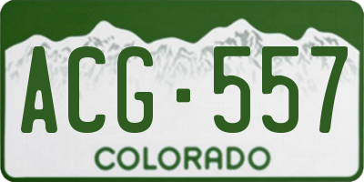 CO license plate ACG557
