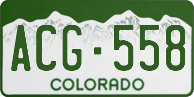 CO license plate ACG558