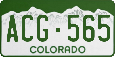 CO license plate ACG565