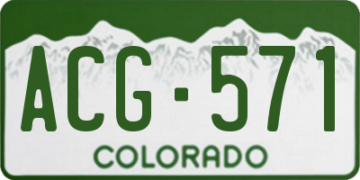 CO license plate ACG571