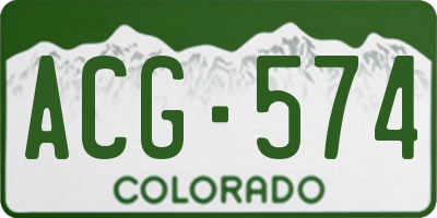 CO license plate ACG574