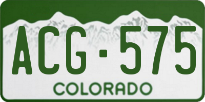 CO license plate ACG575