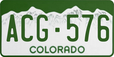 CO license plate ACG576