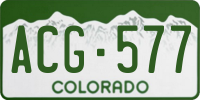 CO license plate ACG577