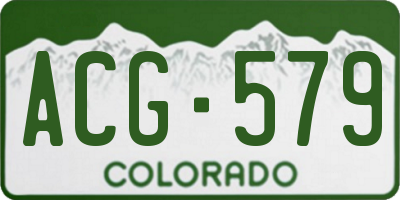 CO license plate ACG579