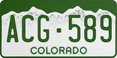 CO license plate ACG589