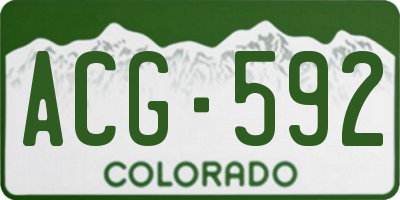 CO license plate ACG592