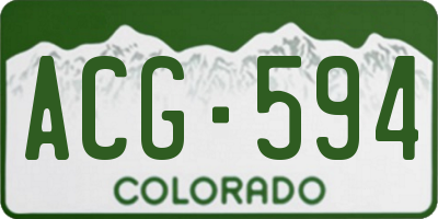 CO license plate ACG594