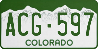 CO license plate ACG597