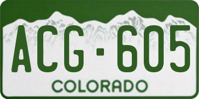 CO license plate ACG605