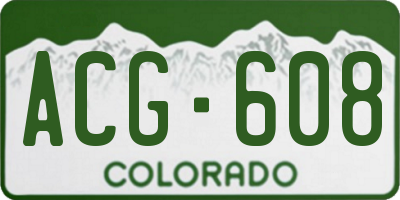 CO license plate ACG608