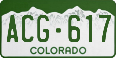 CO license plate ACG617