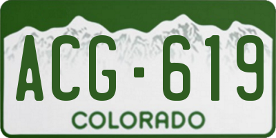 CO license plate ACG619