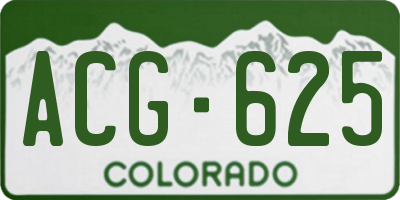 CO license plate ACG625