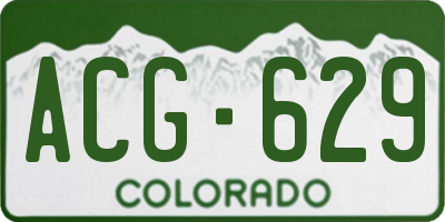 CO license plate ACG629