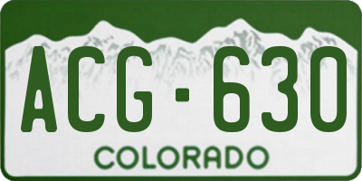 CO license plate ACG630