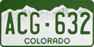 CO license plate ACG632