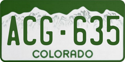 CO license plate ACG635