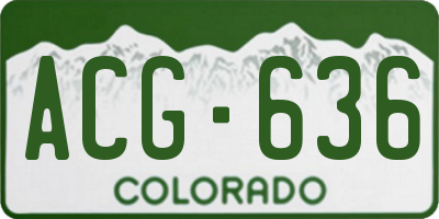CO license plate ACG636