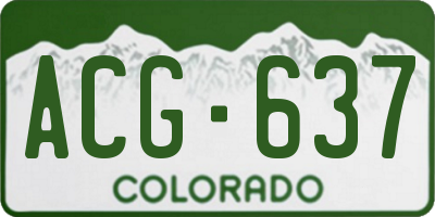 CO license plate ACG637