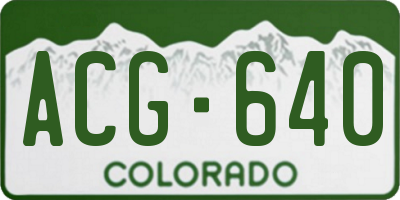 CO license plate ACG640