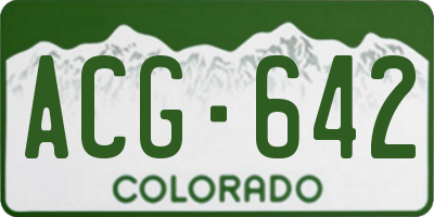CO license plate ACG642