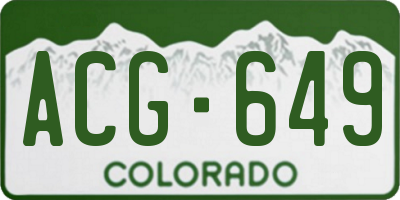 CO license plate ACG649