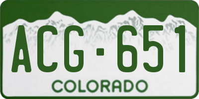 CO license plate ACG651