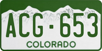 CO license plate ACG653