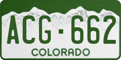 CO license plate ACG662