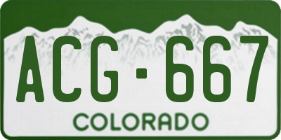 CO license plate ACG667