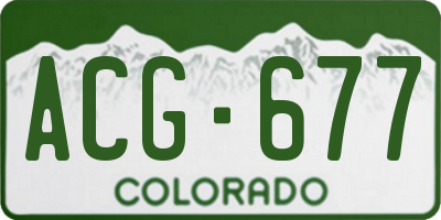 CO license plate ACG677