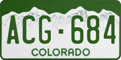 CO license plate ACG684
