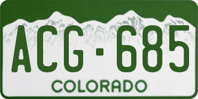 CO license plate ACG685