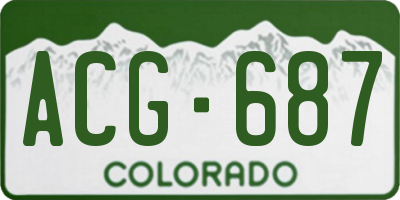 CO license plate ACG687