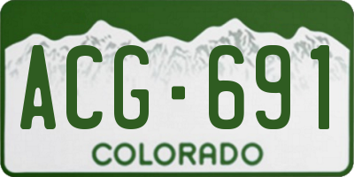 CO license plate ACG691