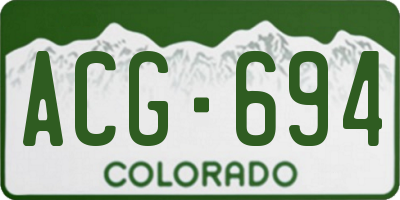 CO license plate ACG694