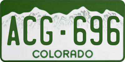 CO license plate ACG696