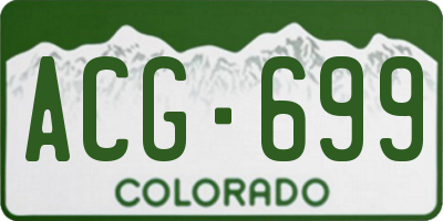 CO license plate ACG699