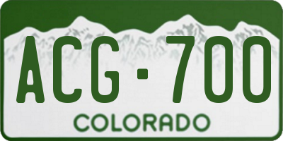 CO license plate ACG700