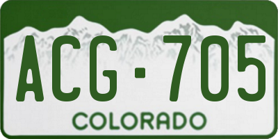 CO license plate ACG705
