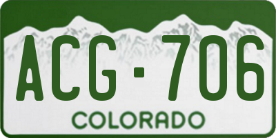 CO license plate ACG706