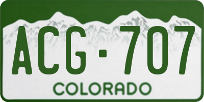 CO license plate ACG707