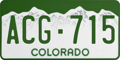 CO license plate ACG715