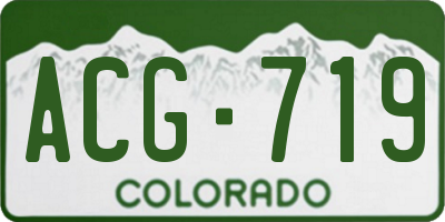 CO license plate ACG719