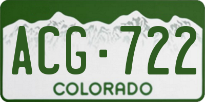CO license plate ACG722