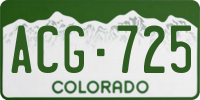 CO license plate ACG725