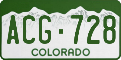 CO license plate ACG728