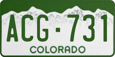 CO license plate ACG731