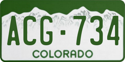CO license plate ACG734